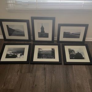6 gently used black frames